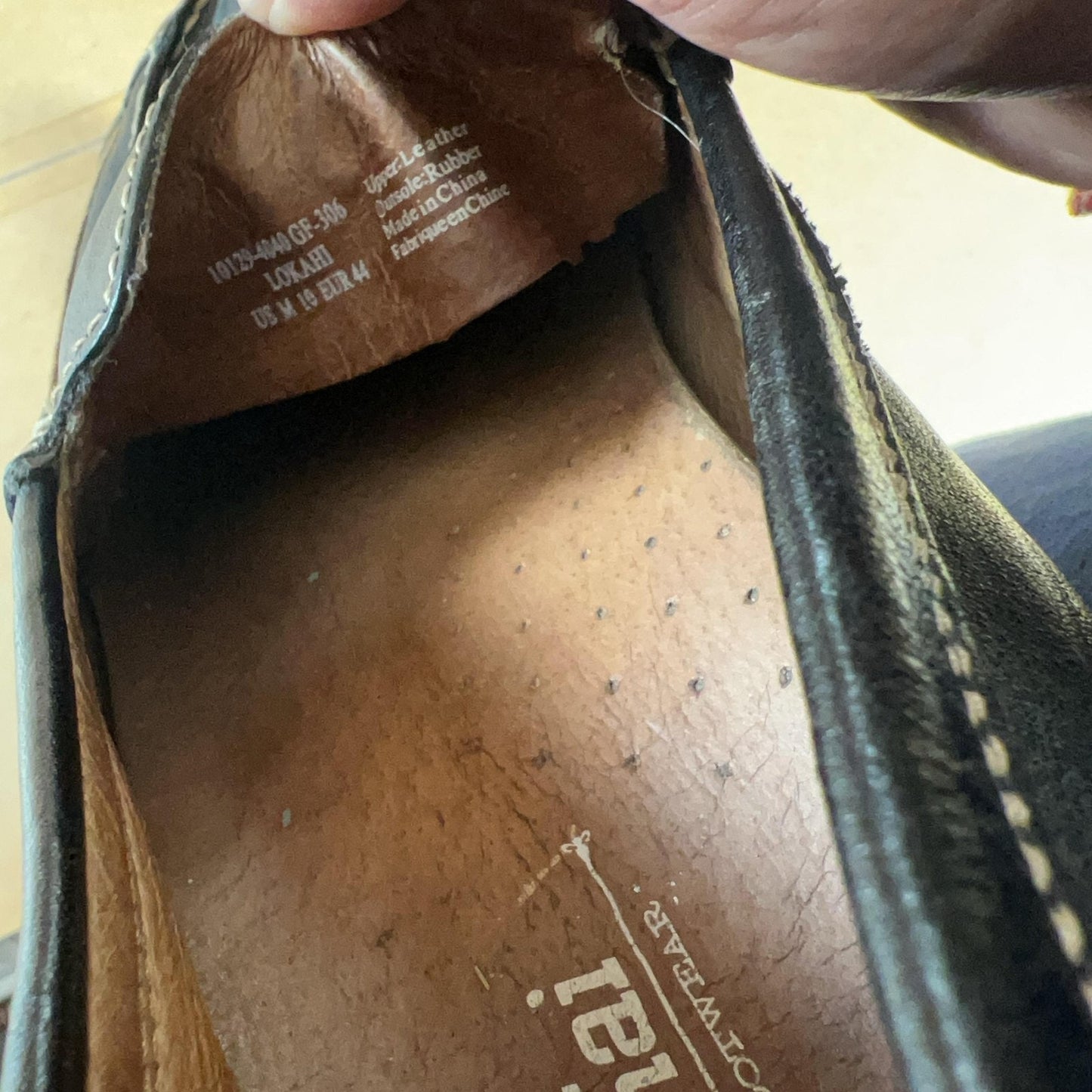 Olukai Shoes Mens Size 10 Black Brogue Slip On Leather Comfort Lokahi Dress