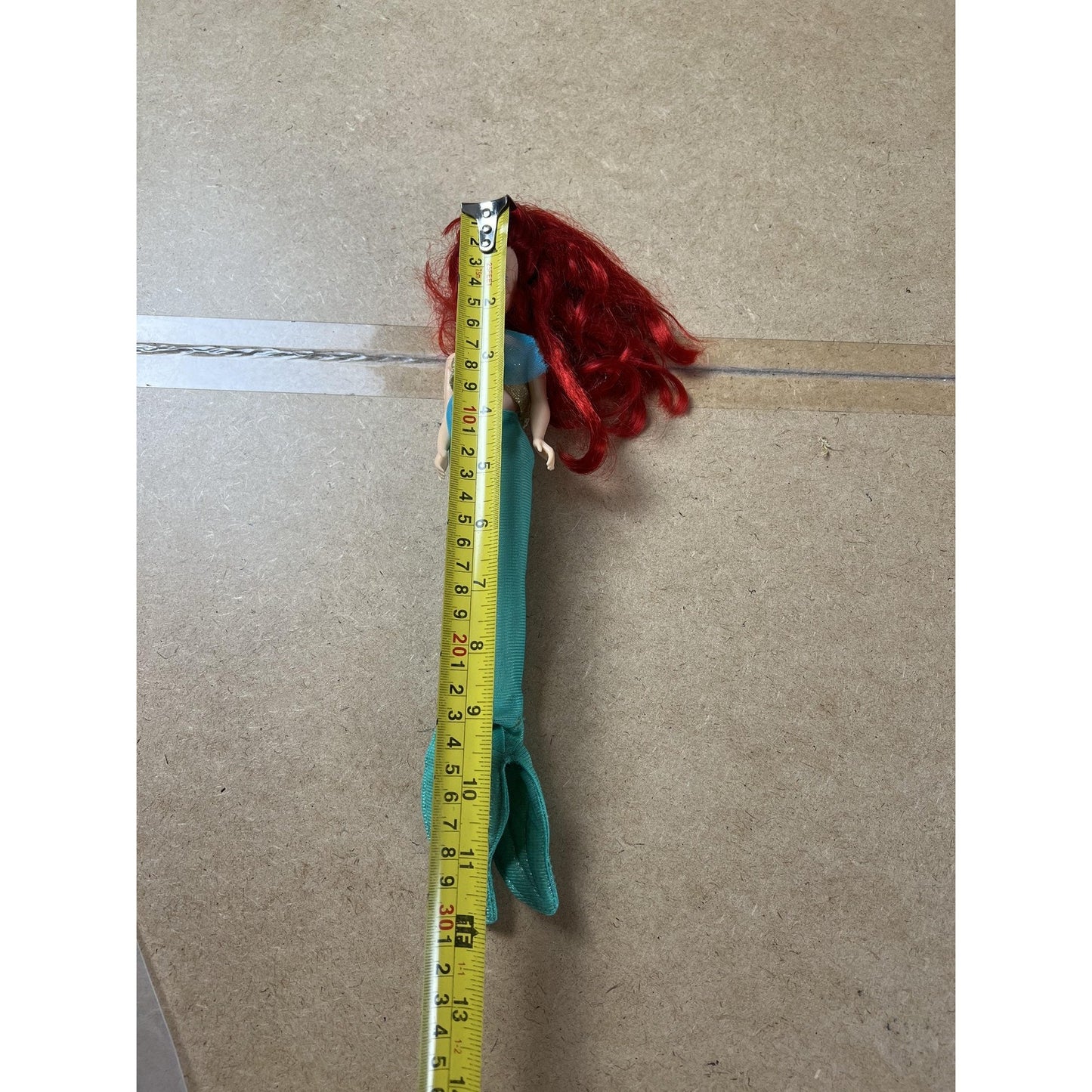 Vintage Disney Ariel Mermaid Doll The Little Mermaid Red Hair Teal Tail 11 Inch