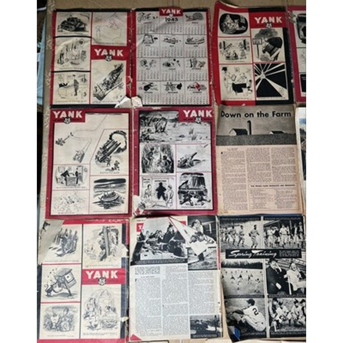 YANK The Army Weekly Magazines Lot WWII Red Black White Original Made In USA