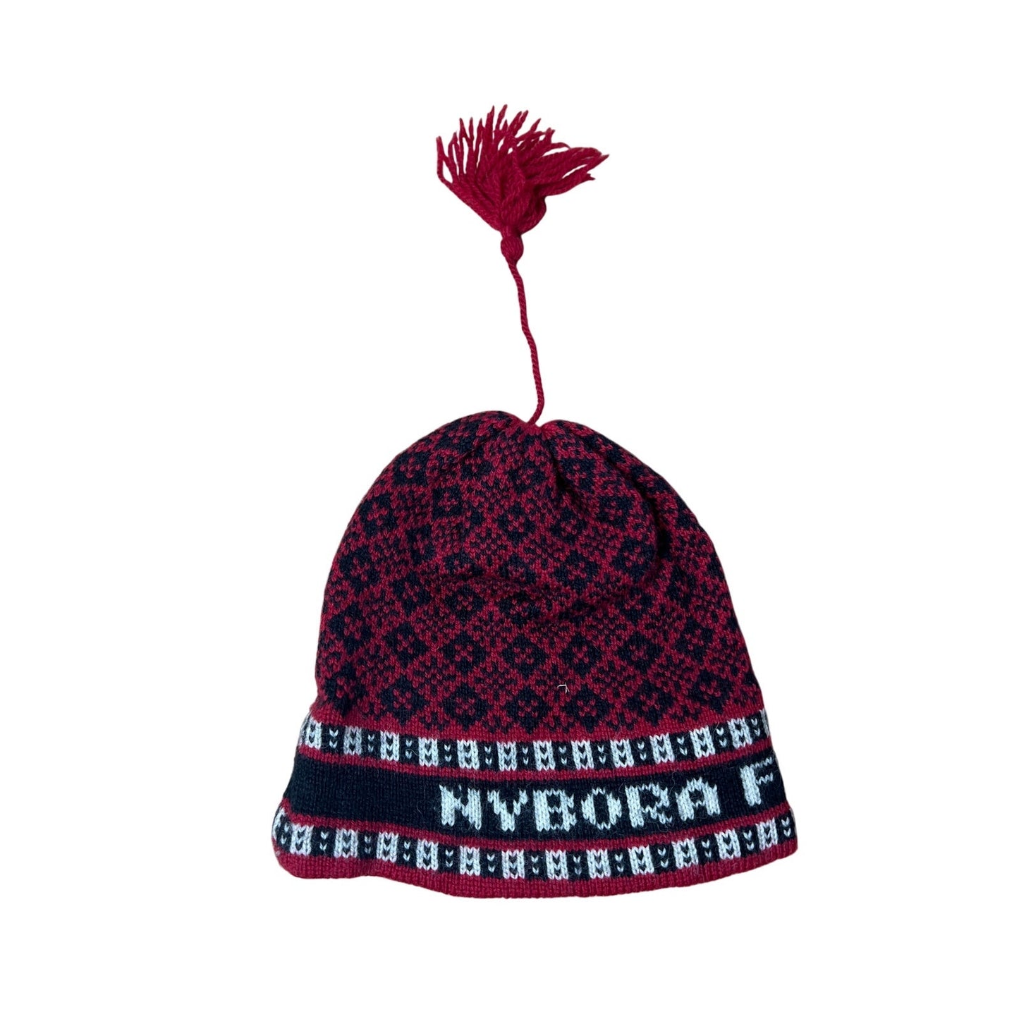 Black Sheep Woolen Red/Black 100% Wool Beanie One Size
