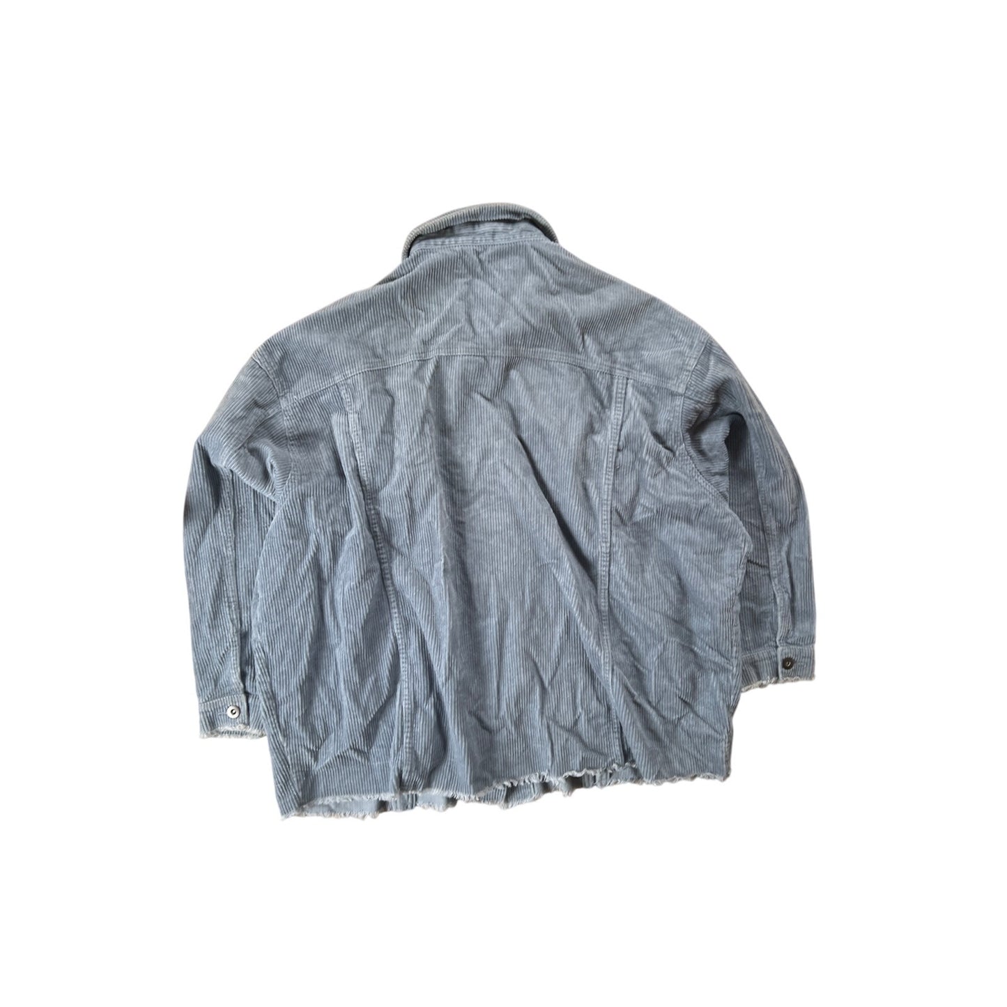 Zara Women's Heavy Blue Corduroy Long Sleeve Button Up Jacket Size XL