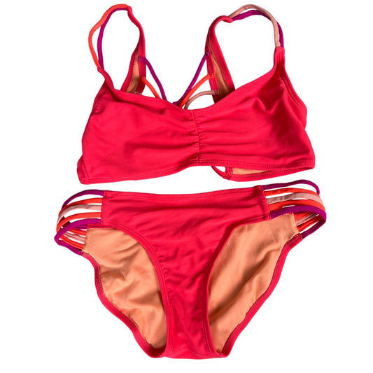 Xhiliration Size Small Orange Women Swimwear Set Bikini