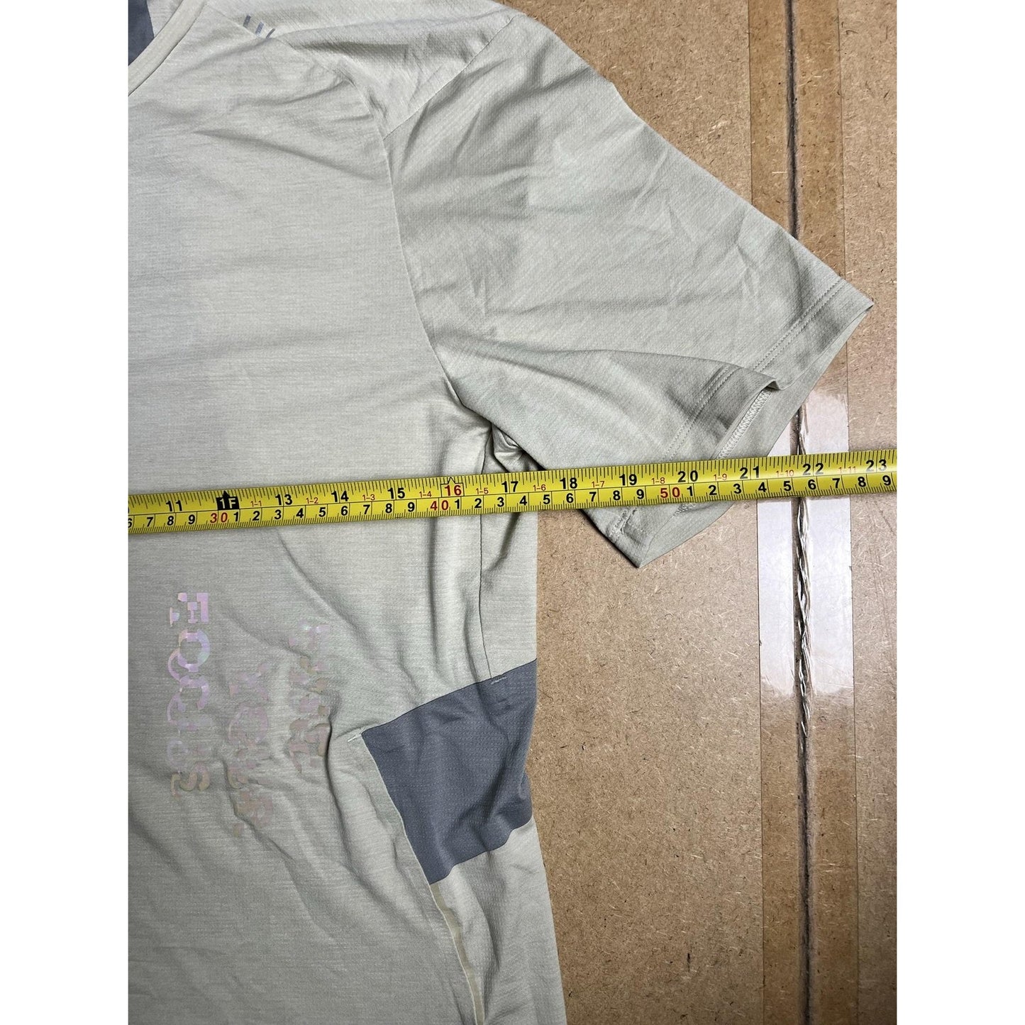 Shirt Mens L Green Polyester Blend Athletic Moisture Wicking Tagless Crew Neck