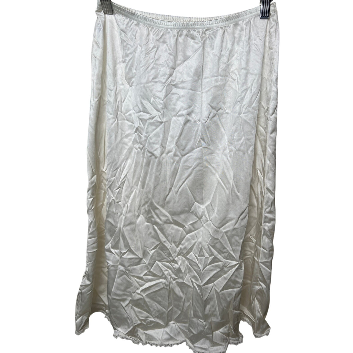 Vintage Long White Skirt Slip with Adjustable Waist