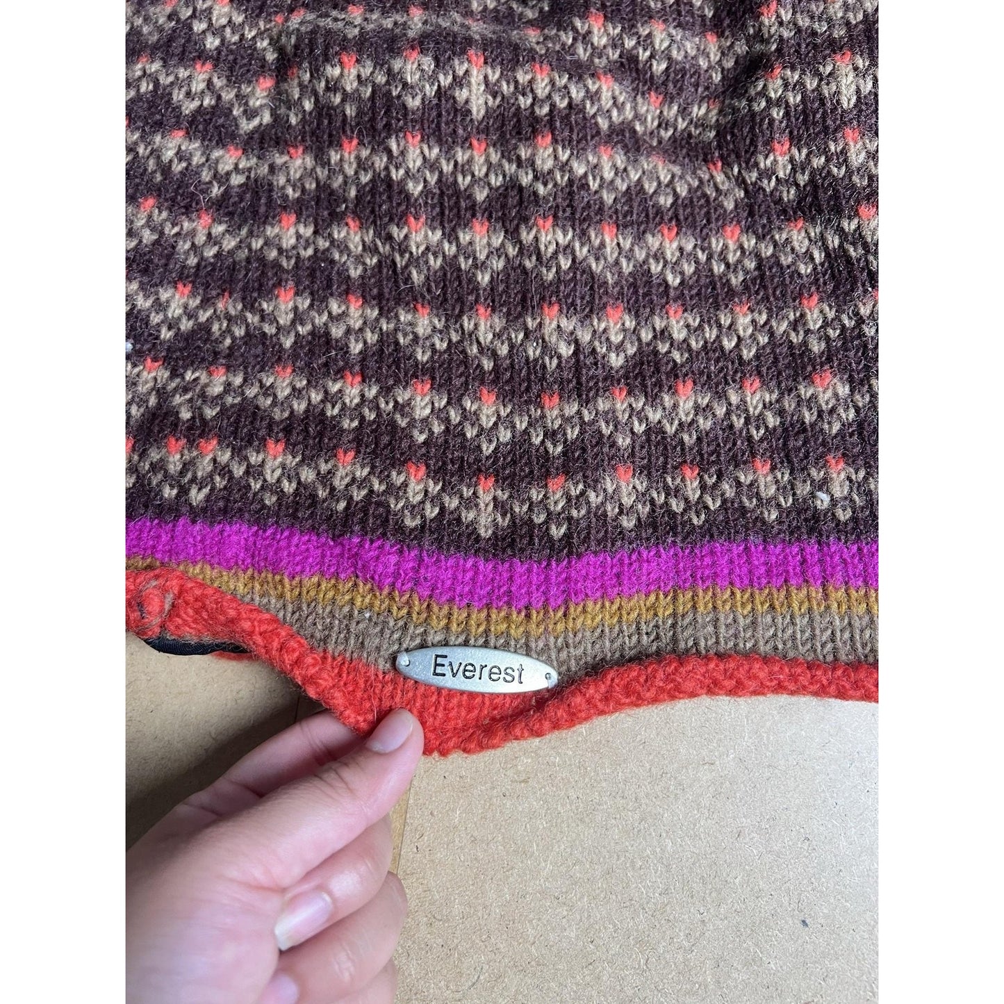 Everest Designs Skirt Womens L Multicolor Fair Isle Knit Lined Wool Drawstring