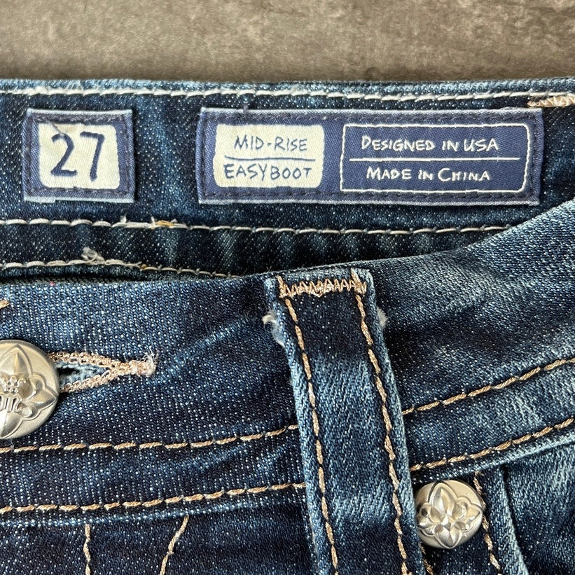 Miss Me 27 Mid Rise Easyboot Jean Crusader Rhinestone