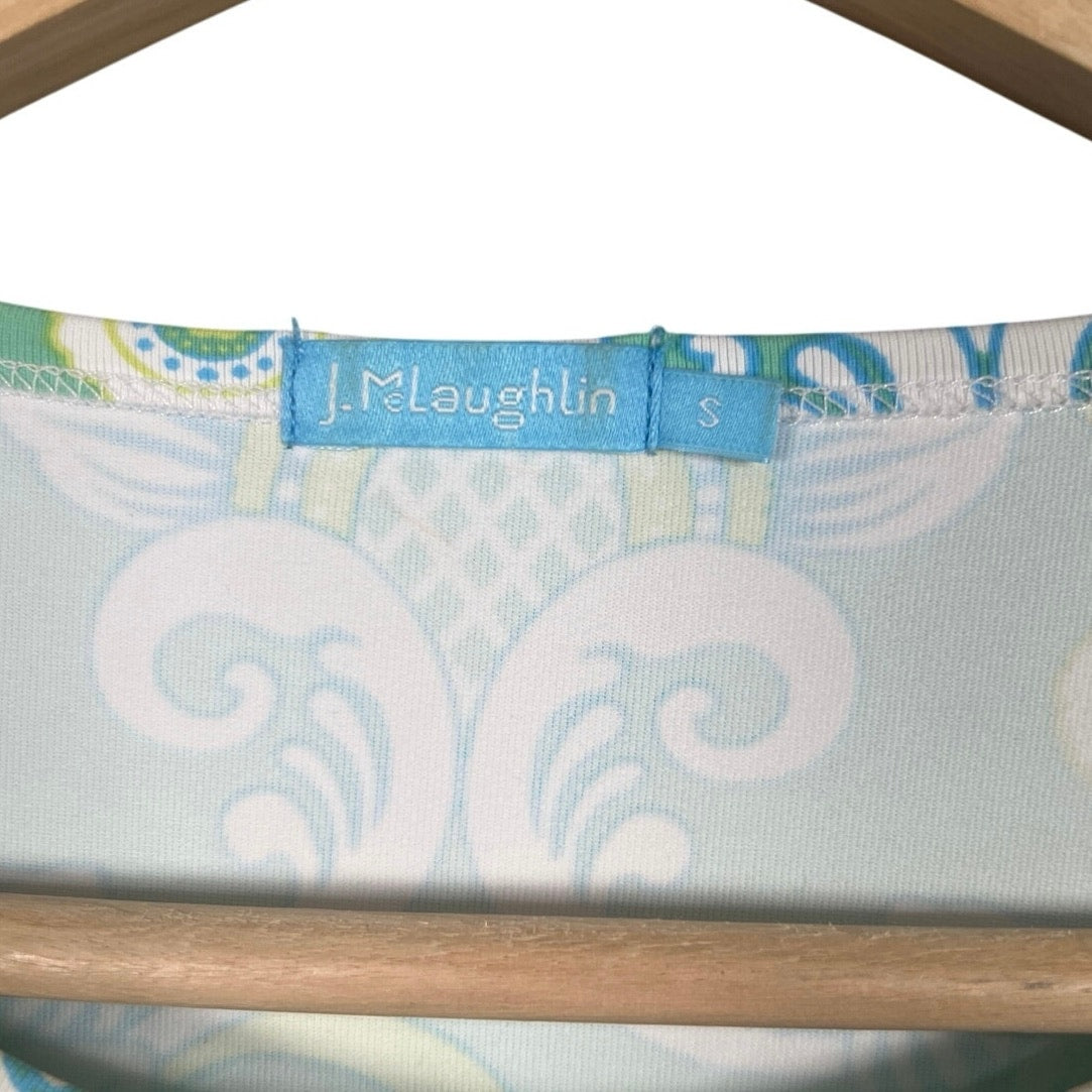 J. McLaughlin Size Small Women’s Green Top Wavesong Paisley Print