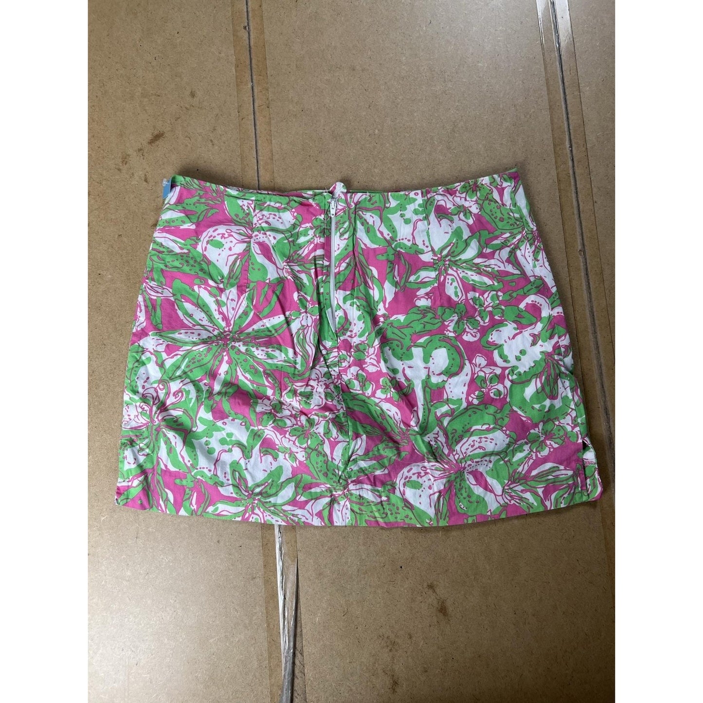Lilly Pulitzer Skirt Womens 10 Multicolor Mini Twill Lined Crochet Zip Summer