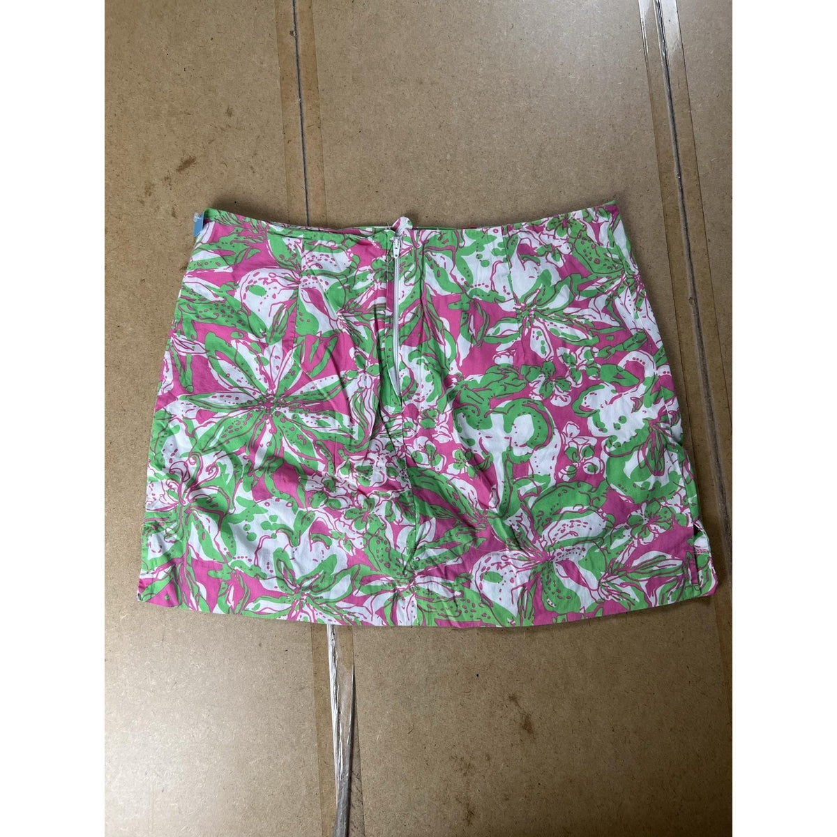 Lilly Pulitzer Skirt Womens 10 Multicolor Mini Twill Lined Crochet Zip Summer