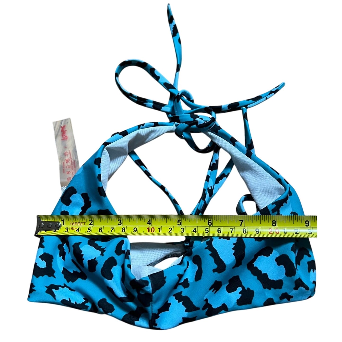 Brand New Romwe Blue Cheetah Print Bikini Set Swim Top and Bottom Size L