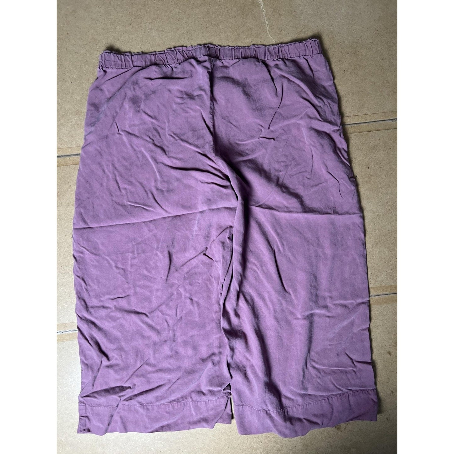 Pure Jill Pants Womens XL Purple Capri Pull On Elastic Waist Pockets Lyocell