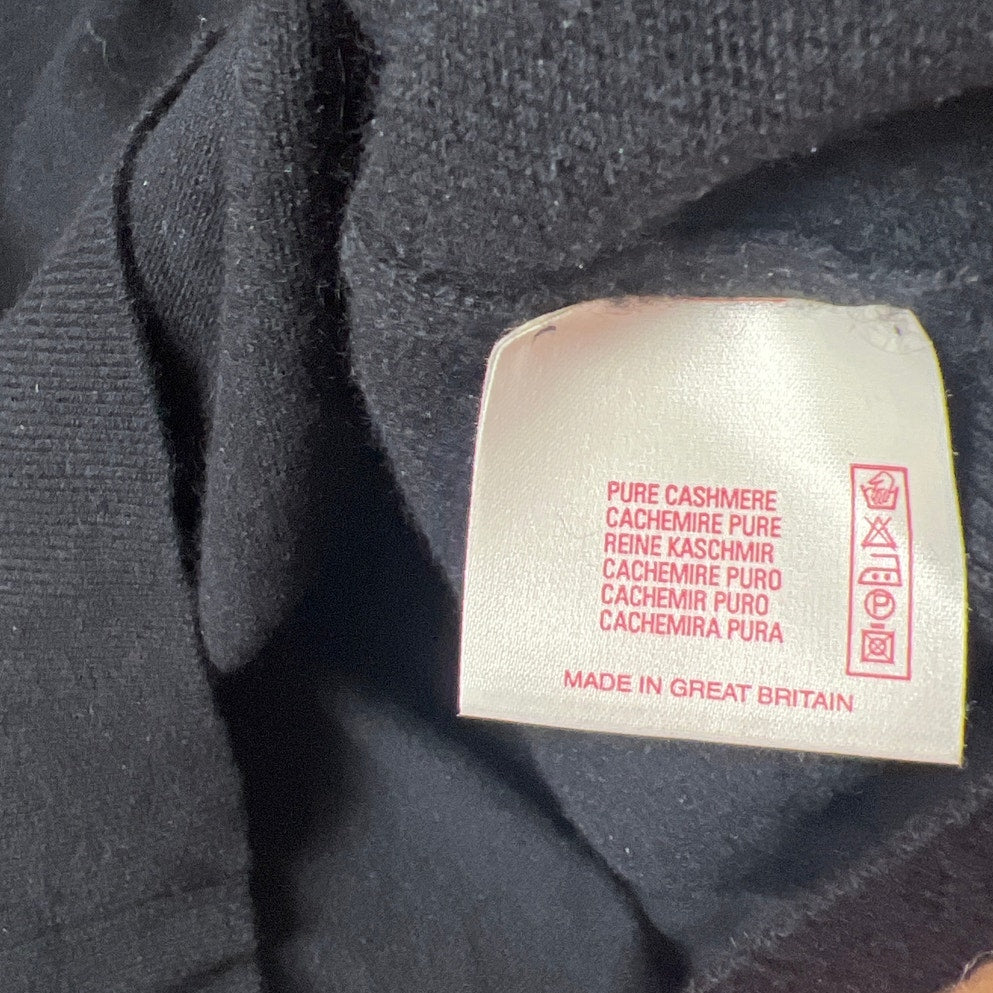 Alan Paine Luxury Men’s Cashmere Turtle Neck Pullover Sweater Black Size LT