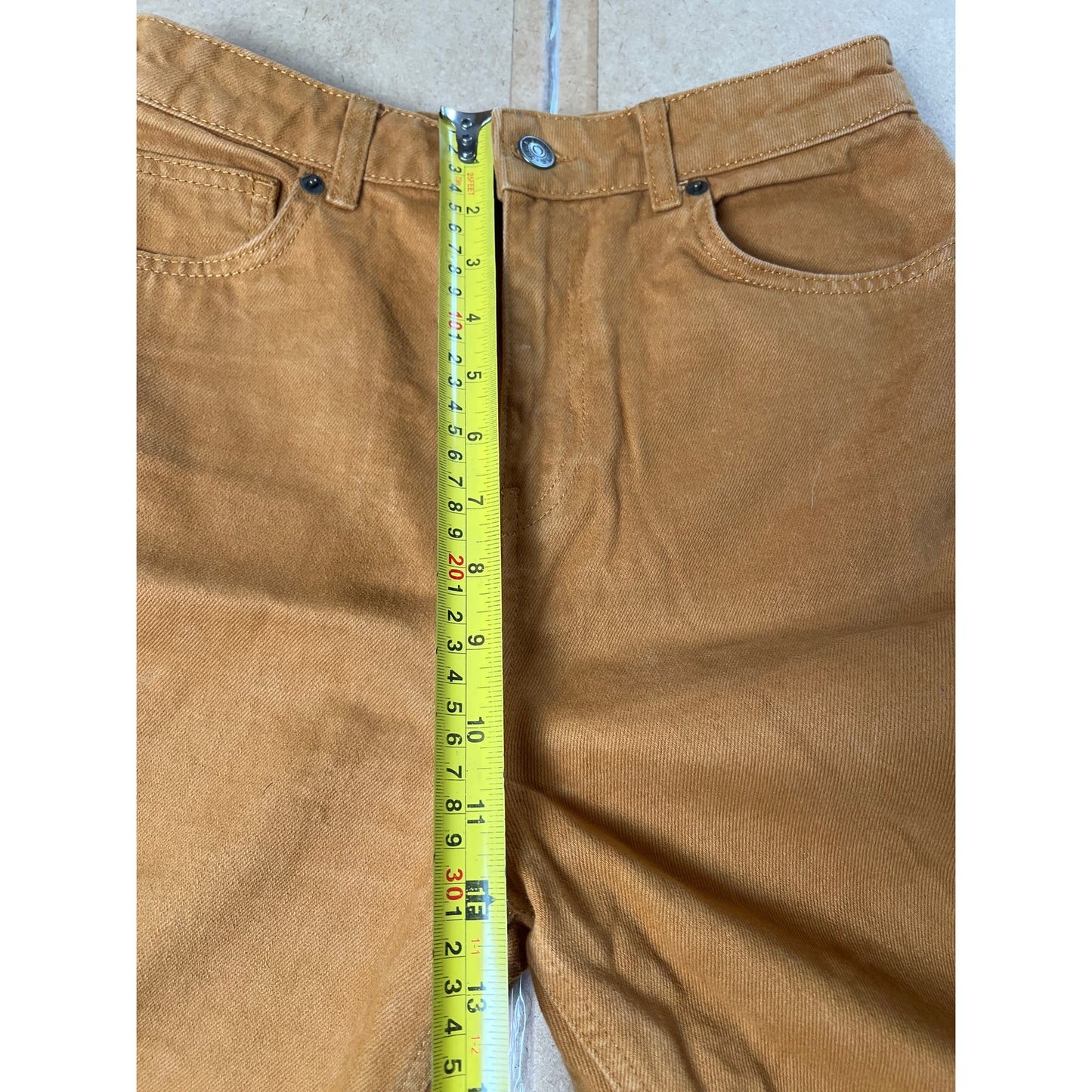 NA-KD Womens Jeans 34 Tan Wide Leg High Waisted