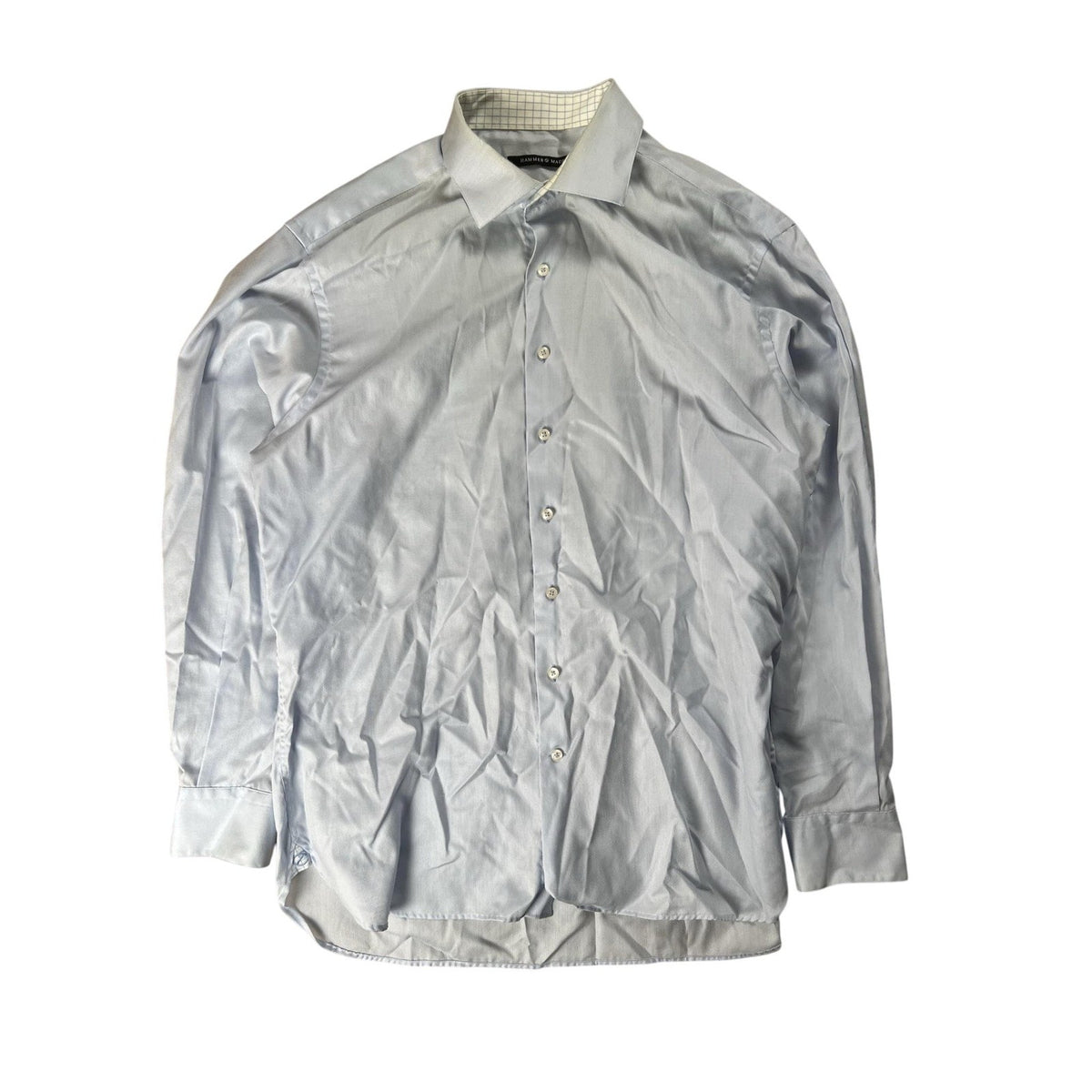 Hammer Made Shirt Mens EU 44 Blue Long Sleeve Button Up Collared Business