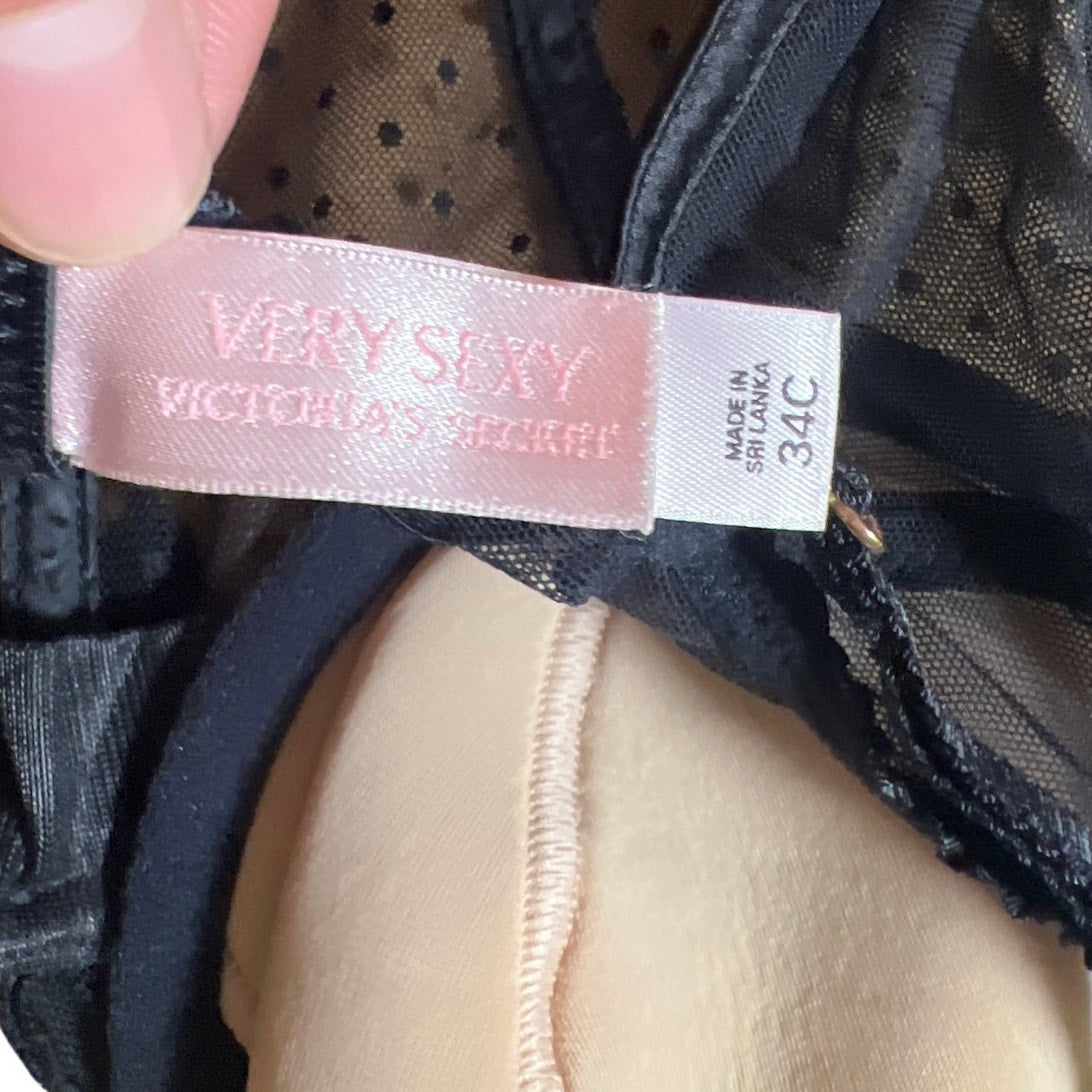 Victoria’s Secret Very Sexy Baby Doll Lace Sheer Black 34C