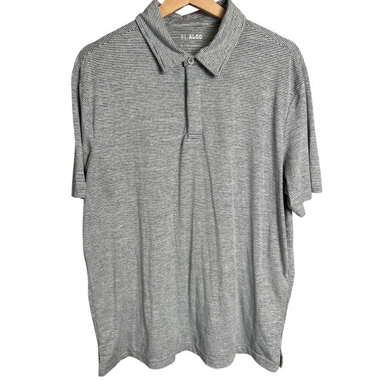 01. Algo Large Polo Striped Shirt Mens Large L Jack Performance Gray