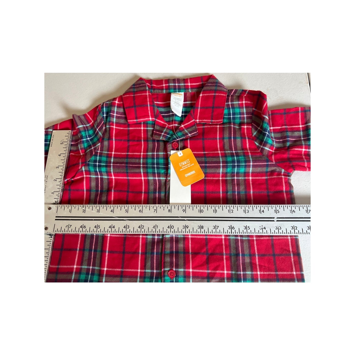 Gymbore M(7-8) NWT Sleepwear Plaid Boys Button Up Top