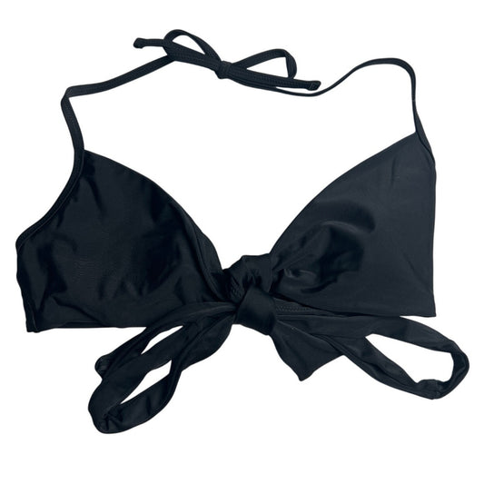 Aerie NWT Medium M Black Bikini Swim Top Bow Tie Front