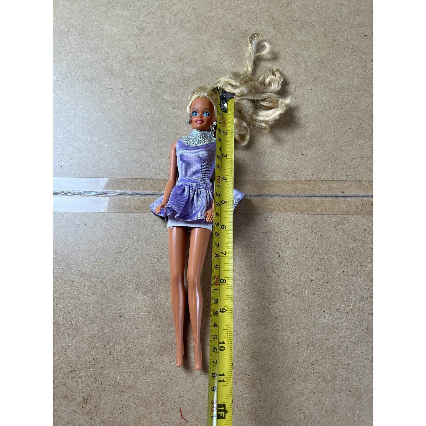Vintage Mattel Fashion Doll Blonde Purple Dress 1976 Neck Marked Collectible