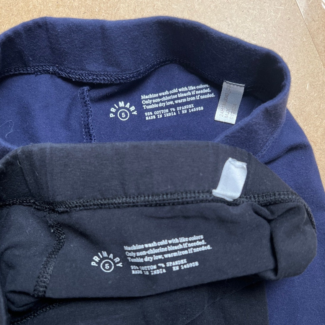 Primary Girl Set Navy Blue/Black leggings Size 5
