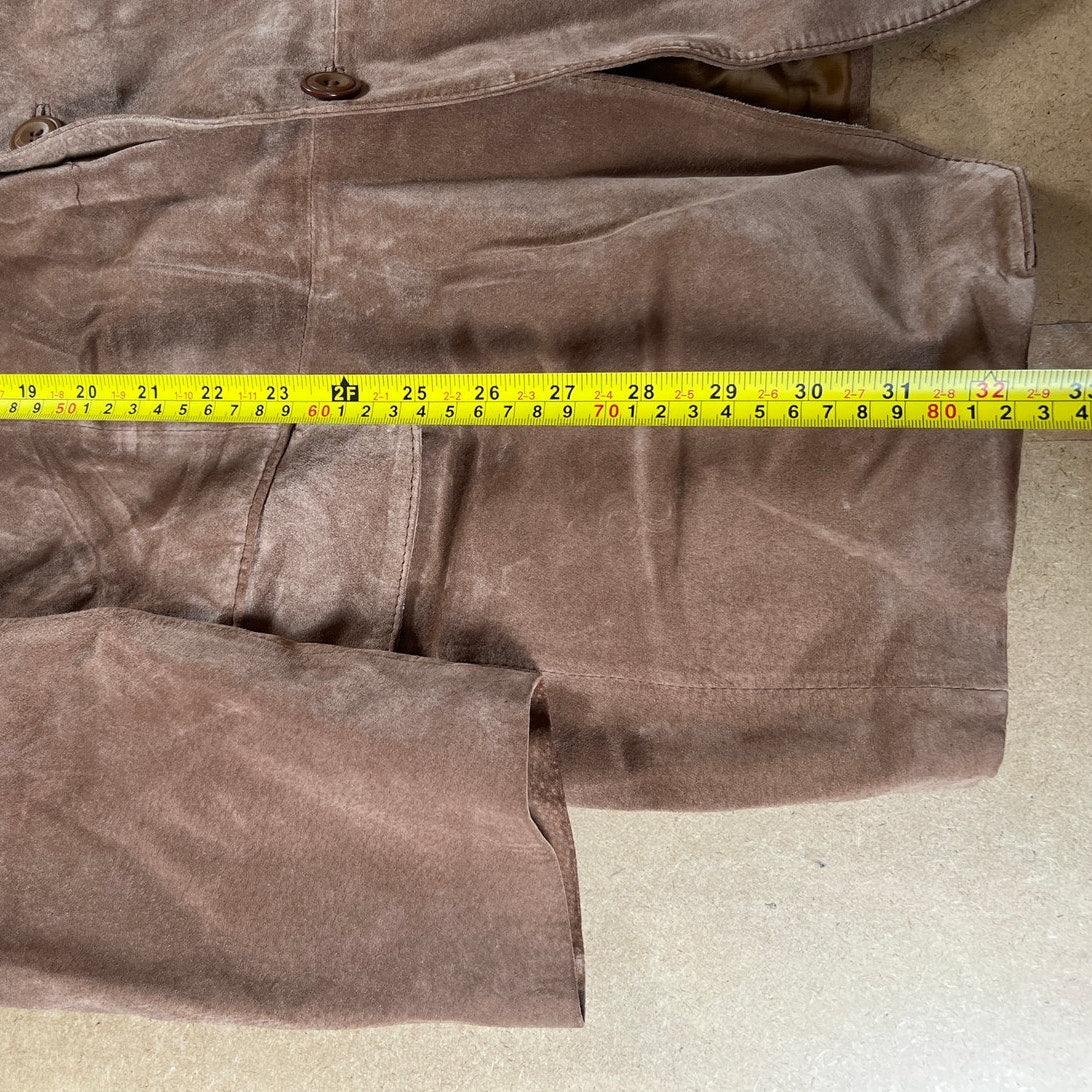 Vintage Stafford Suede Leather Blazer Mens Medium  Tan Brown Sport Coat