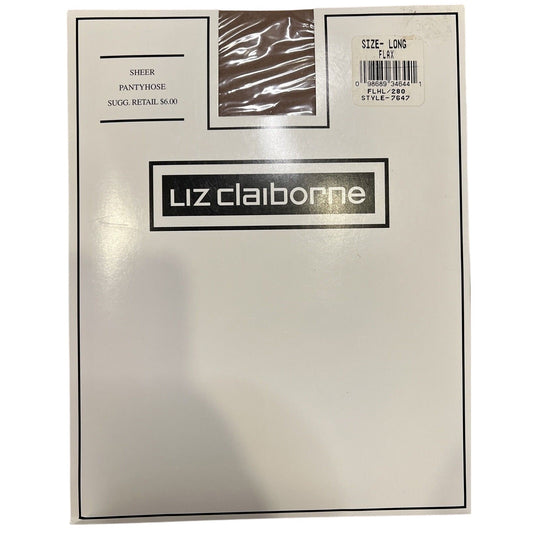 Liz Claiborne Sheer Pantyhose Size LONG Color Flax Style 7647