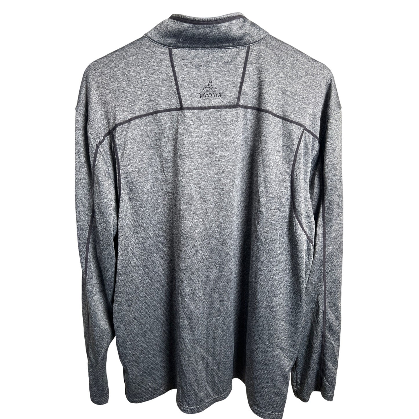 Prana XL 1/4 Zip Up Sweater Grey Pullover Hiking Active Wear