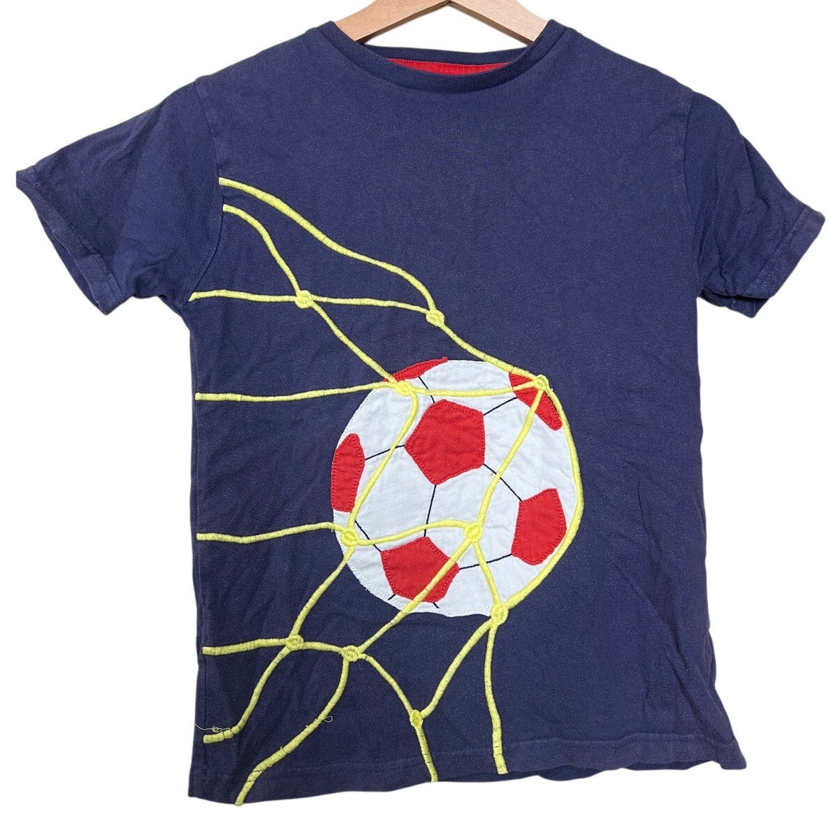 Mini Boden Kids T-shirt Size 9-10Y Soccer Net Graphic Shirt 100% Cotton