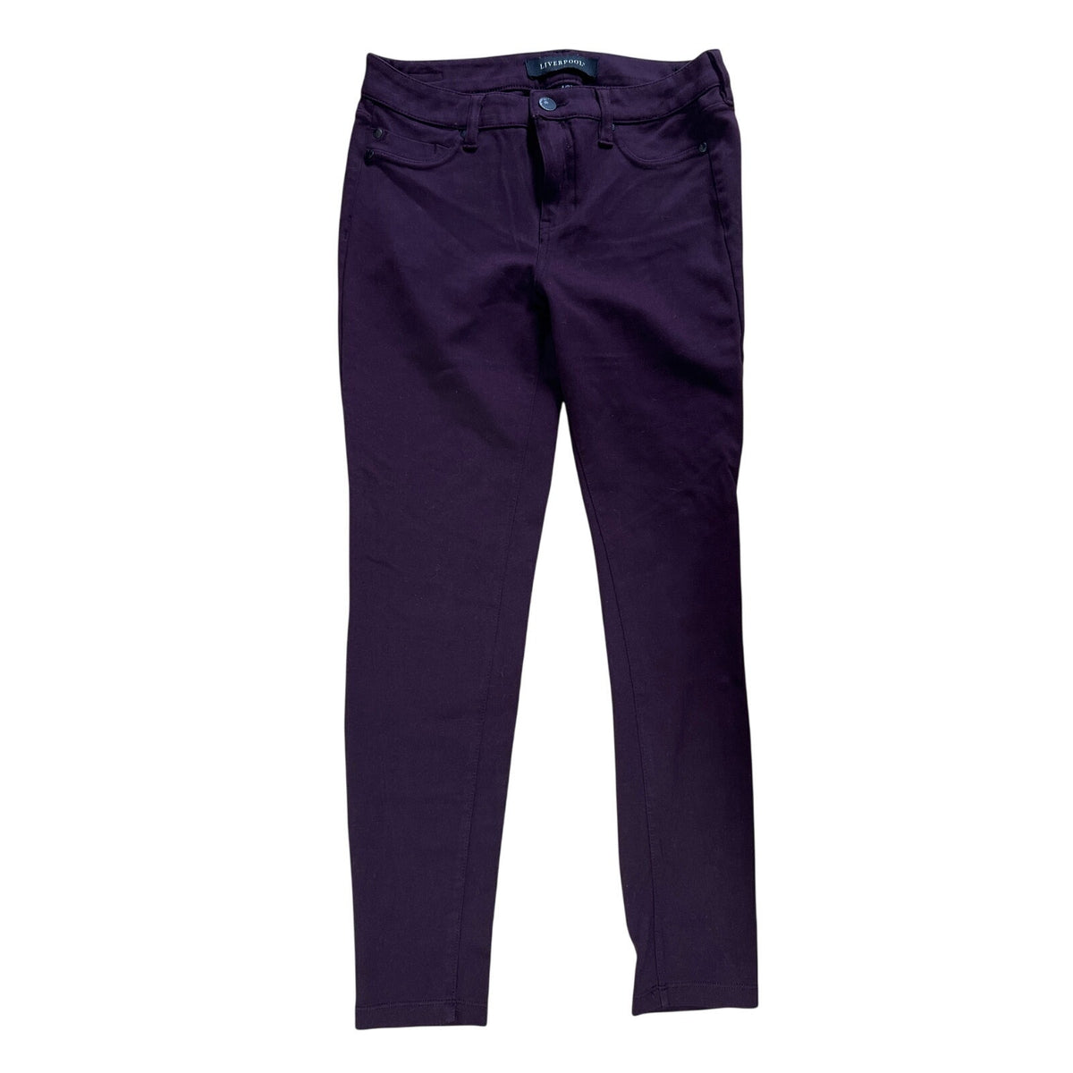 Liverpool Pants Womens 4 Purple Gia Glider Aubergine Skinny Stretch Ponte
