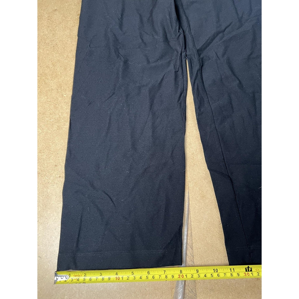 Eileen Fisher Pants Womens PM Petite Black Jersey Knit Elastic Waist Pockets