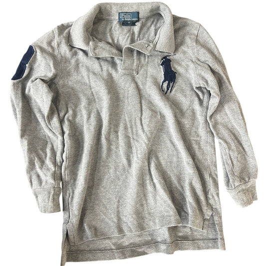 Polo Ralph Lauren Size 6 Long Sleeve Gray Large Logo