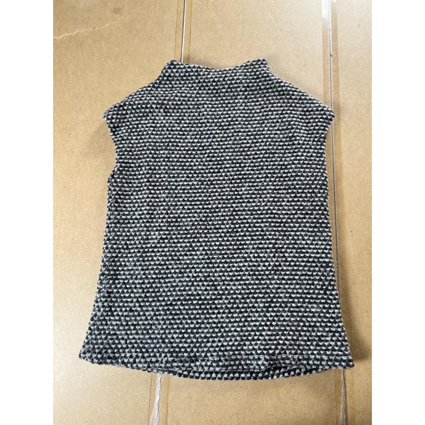 Cocoon By Elizabeth Geisler Vest Womens XL Gray Chunky-Knit Lined Mock Neck