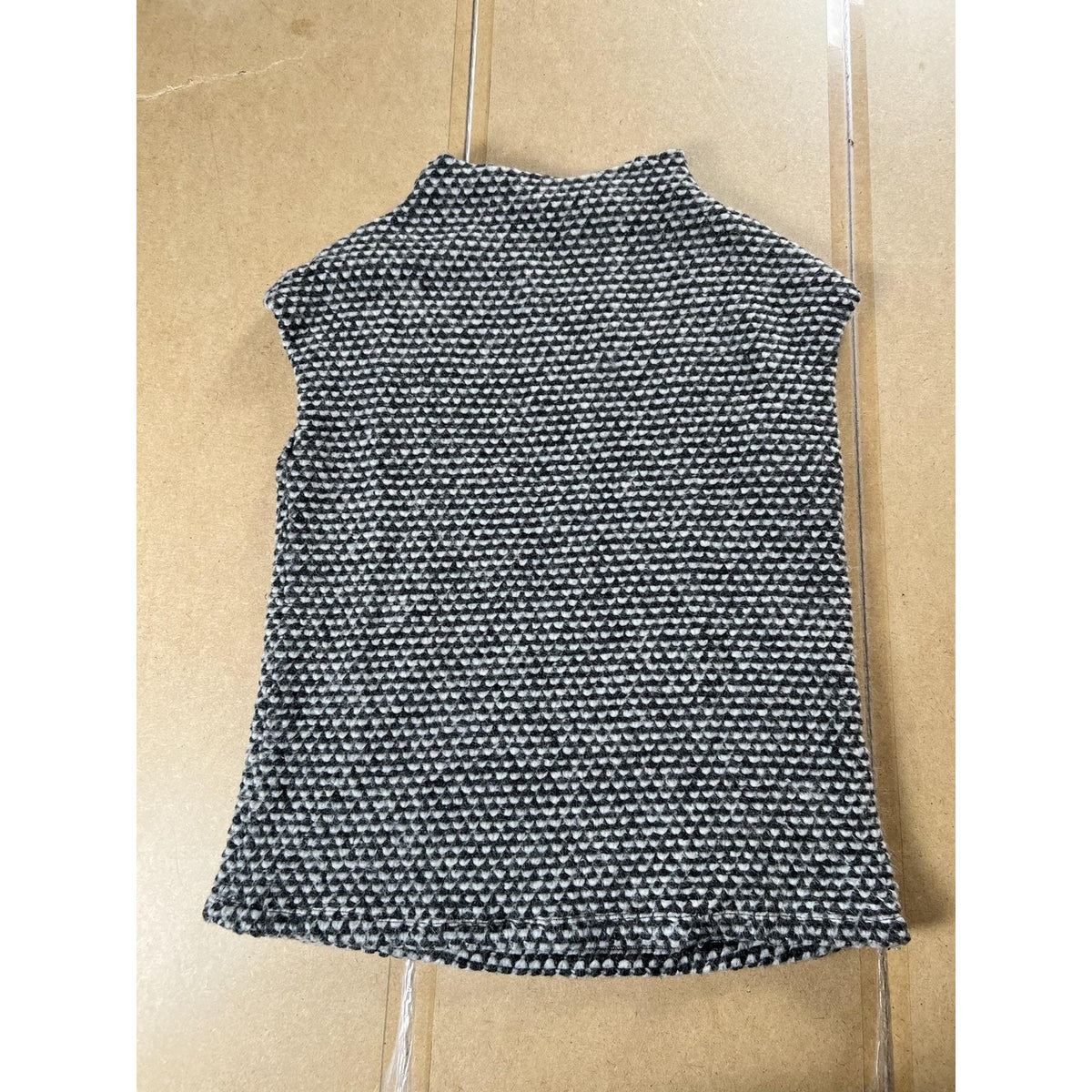 Cocoon By Elizabeth Geisler Vest Womens XL Gray Chunky-Knit Lined Mock Neck