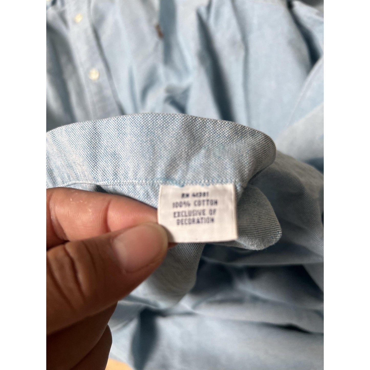 Ralph Lauren Shirt Mens XL Blue Chambray Long Sleeve Button Up Classic Fit