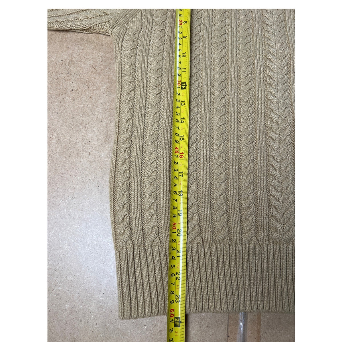 Long Wharf Size Medium Crewneck Sweater Cable Knit Pullover