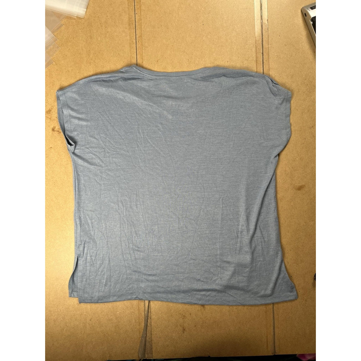 Orvis T-Shirt Womens XXL Blue V-Neck Jersey Cap Sleeve Lightweight Stretch