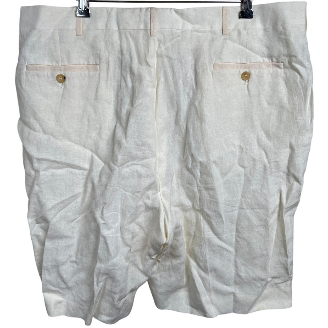 Ralph Lauren 40 Purple Label White Linen Short Made In Italy