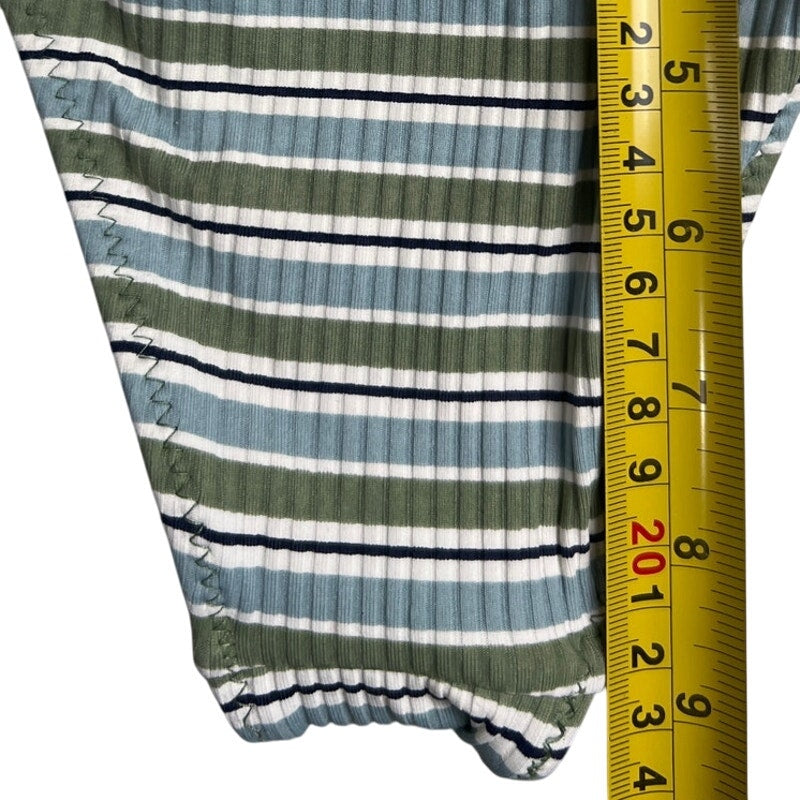 L.A. Hearts Two Piece Bikini Swimwear Set S Top and M Bottom Green Striped EUC