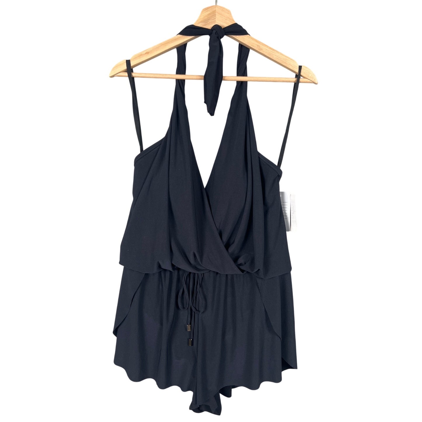 MagicSuit Swim NWT Black Size 12 Bianca One Piece Suit Halter Romper Swimsuit