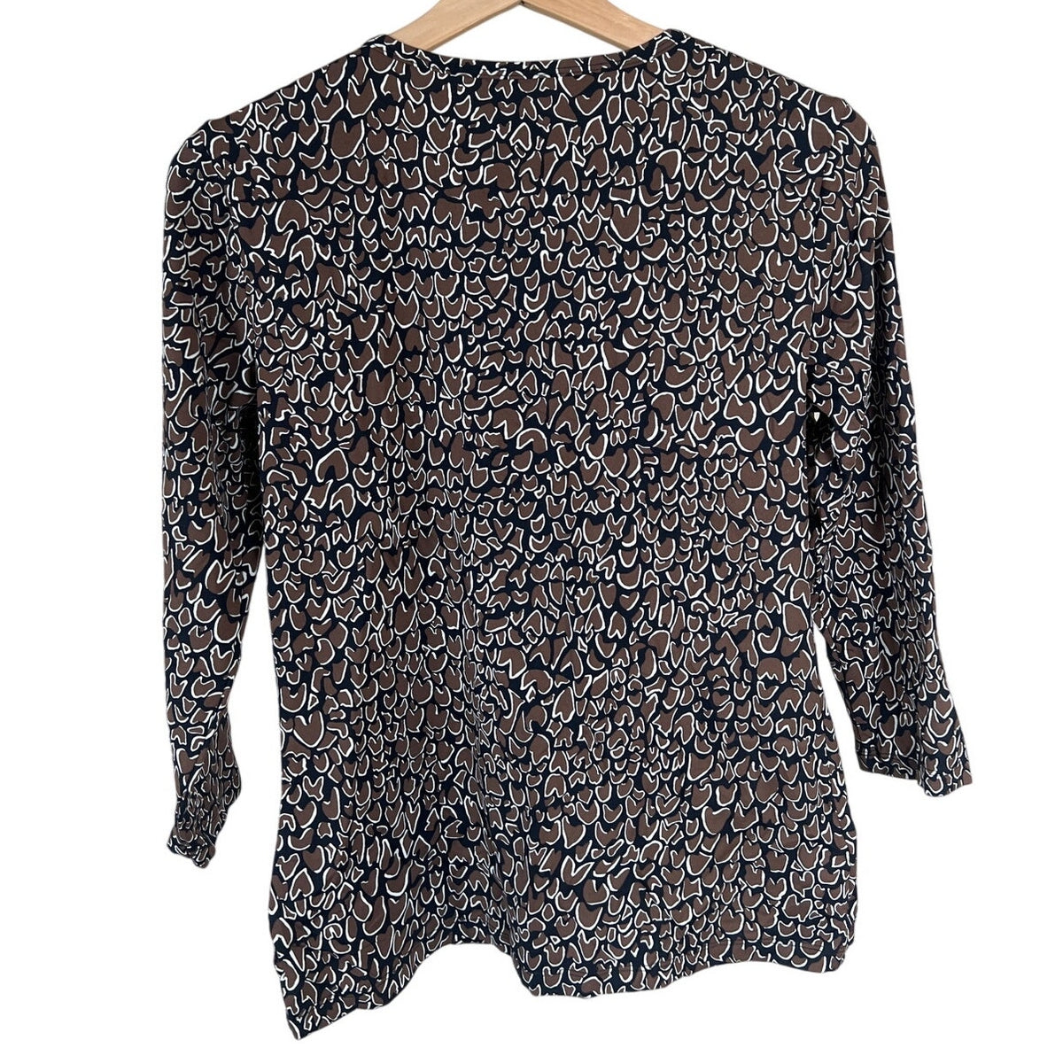 J. McLaughlin Animal Print Black/Brown Women Top Medium