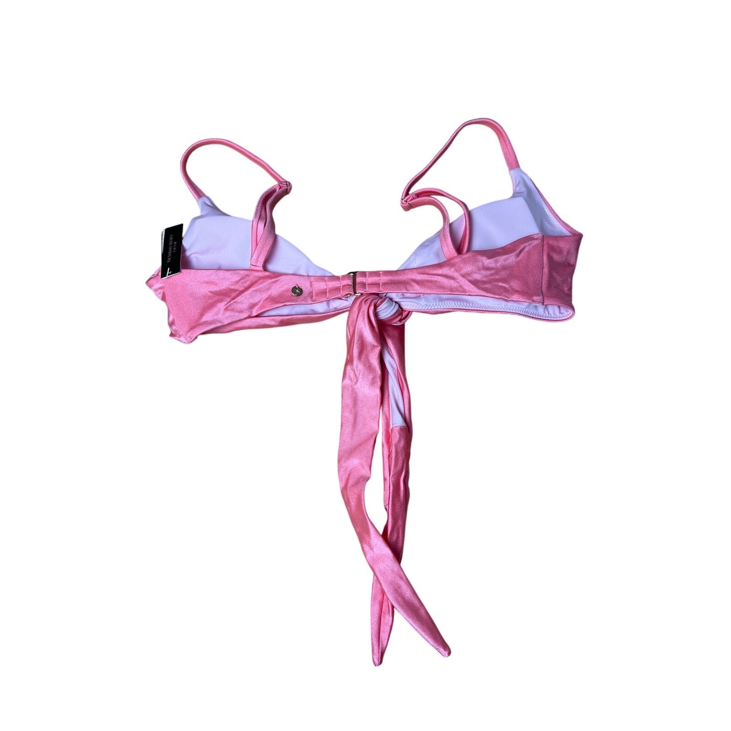 NWT Victorias Secret Small Pink Tie Silky Smooth Triangle Padded Bikini Top