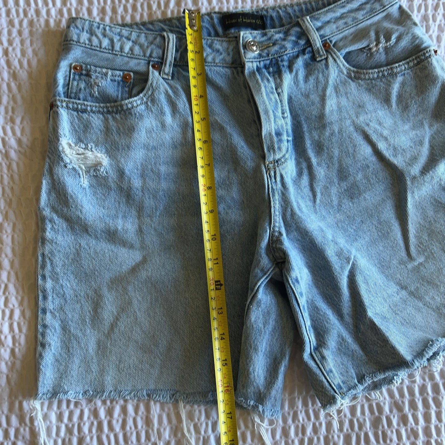 House Of Harlow 1960 Womens 27 Blue Denim Cut-Off Shorts Fringe 5-Pocket