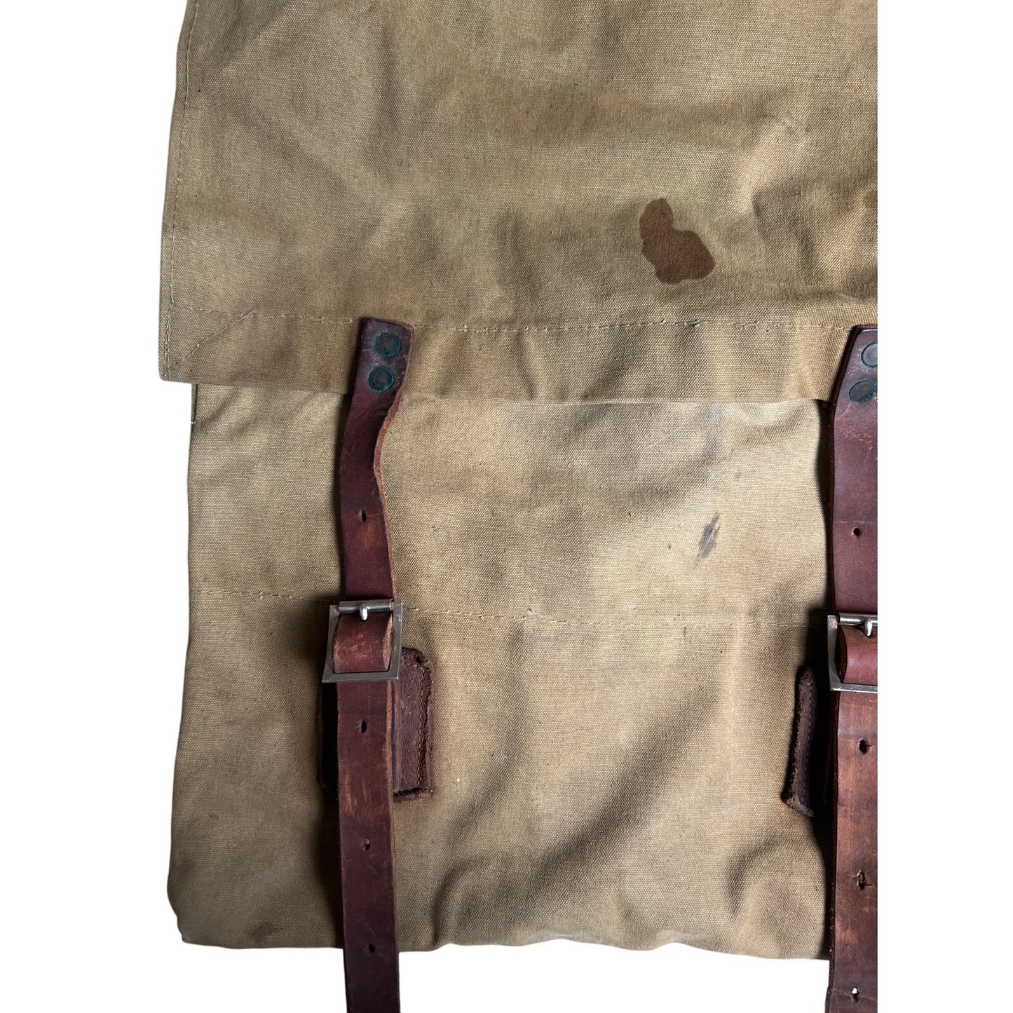 Vintage Portage Pack Co. XL Canvas Backpack Pack Bag w/ Leather Straps