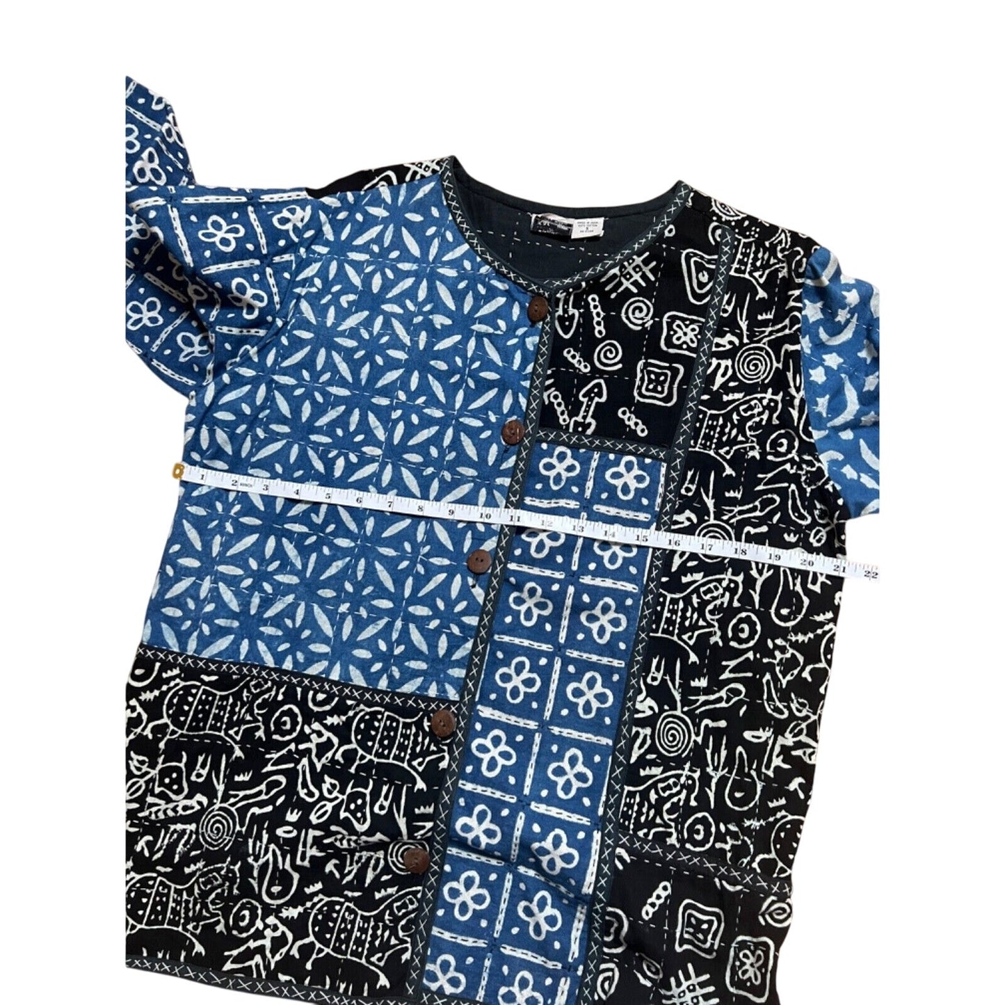 Kar-ma Quilted Jacket Patchwork Embroidered Boho Small