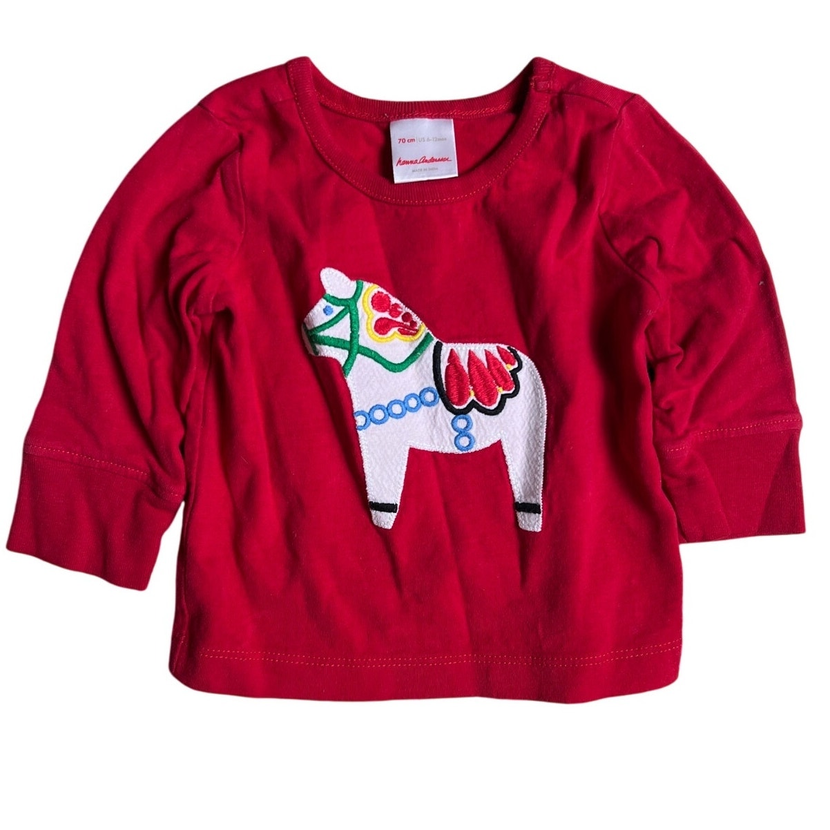 Hanna Andersson Dala Horse Red Girl Long Sleeve Size US 6-12m