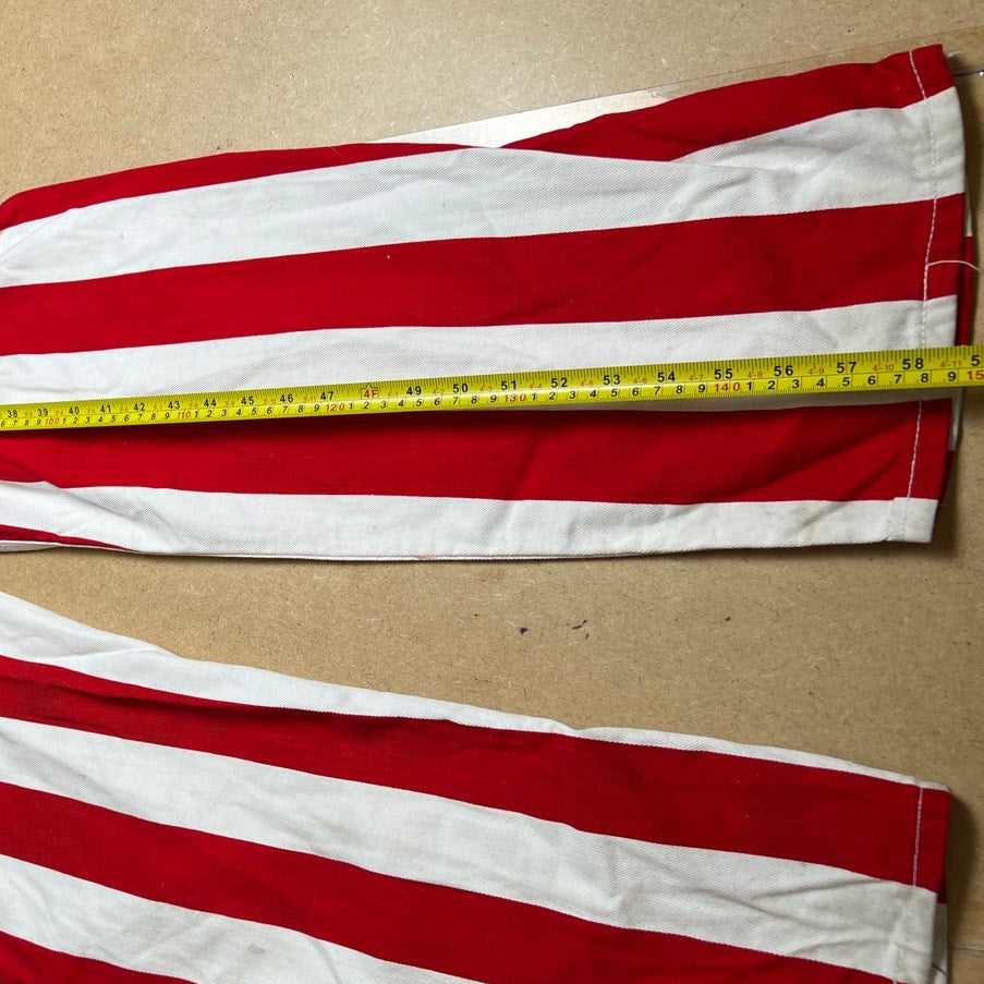 Vintage 1960’s w34 “Big Smith” Red x White Stripe Mod Denim Overalls