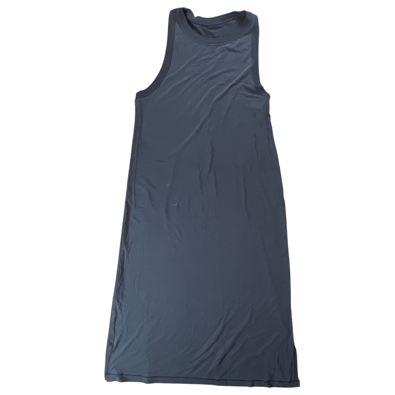 Athleta Essential Midi Dress Sz Medium Gray Sleeveless Scoop Neck Supima Cotton