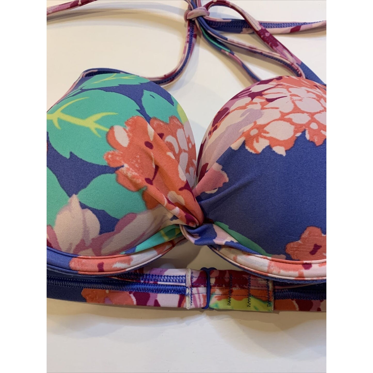 Aerie Padded Push Up Bikini Top Colorful Flowers Size 34A