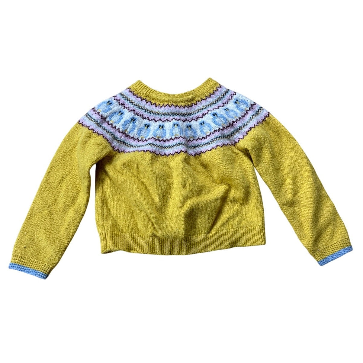Mini Boden 12-18M Girl Yellow Knit Button-Up