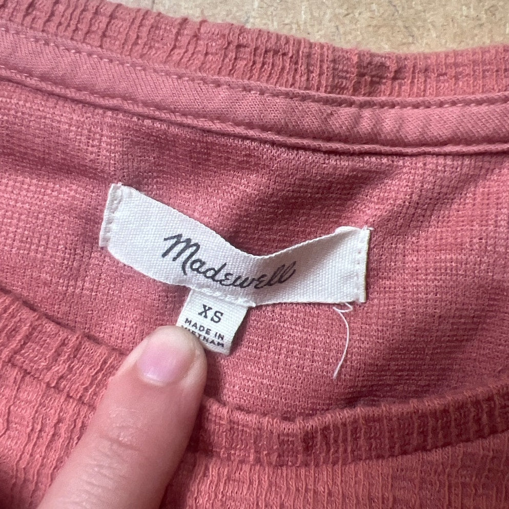 Madewell Skylark Cold Shoulder Top Women's XS Pink Orange